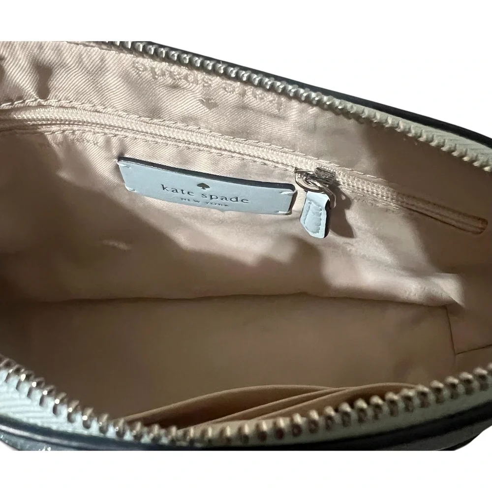 Kate Spade‎ Crossbody Bag Women Small Blue Excellent Glitter Dome Saffiano Strap